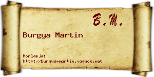 Burgya Martin névjegykártya