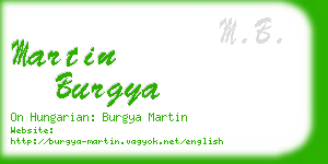 martin burgya business card